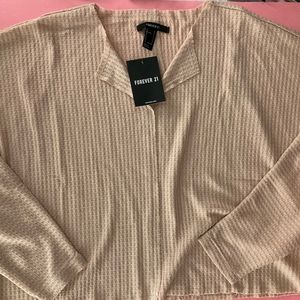 Knit V Neck Sheer Top Forever21 Desert